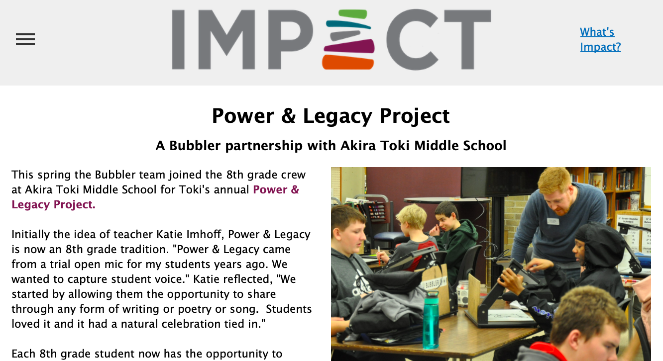 Toki "Power & Legacy" 2019 project impact story