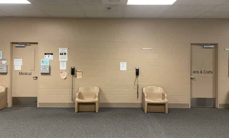 Juvenile Detention Center phone call wall