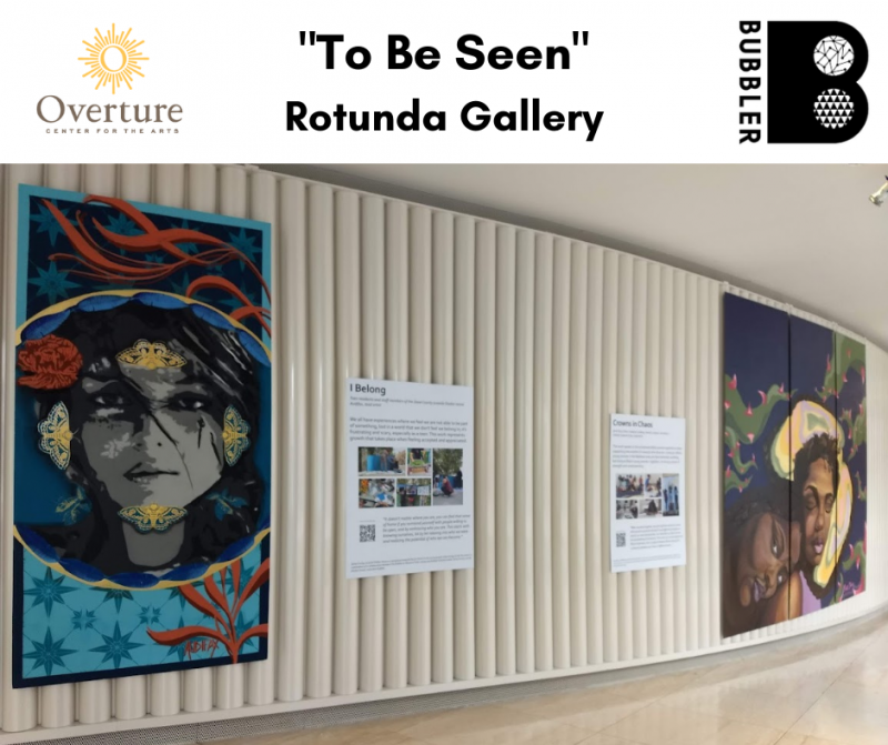 picture of "I Belong" & "Crowns In Chaos" on exhibit at Overture Center