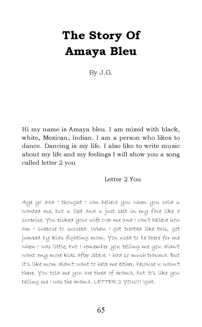 "The Story of Amaya Bleu" short story