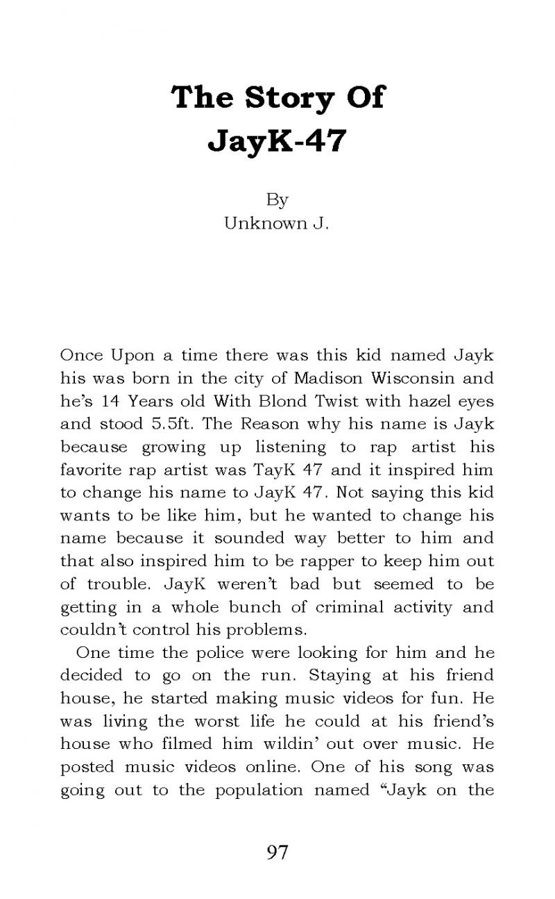 "The Story of JayK-47" short story
