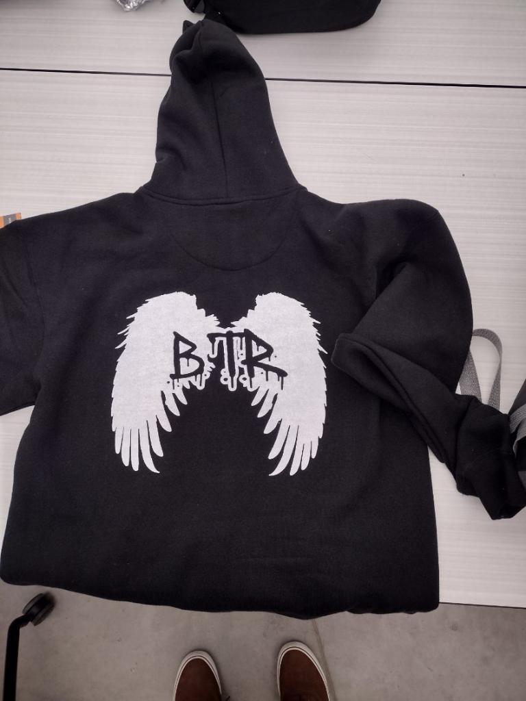 BTR personal brand printed on hoodie
