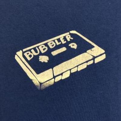Picture of screen printed cassette tape titled, "Bubbler".