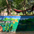 Madison Public Library's Bubbler Making Justice mural residency at Juvenile Court Shelter Home