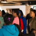 picture of crowd at Air It Out teen art exhibition party